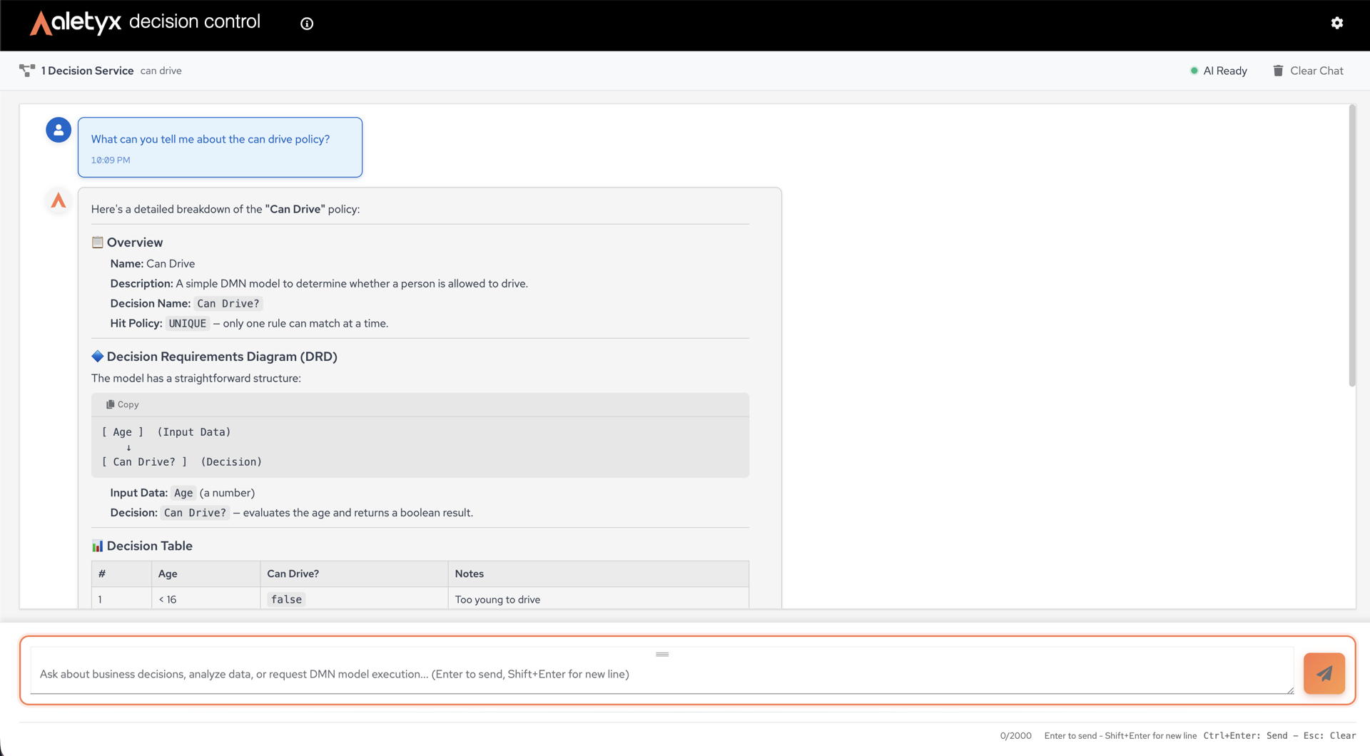 Prompting chat with an execution result